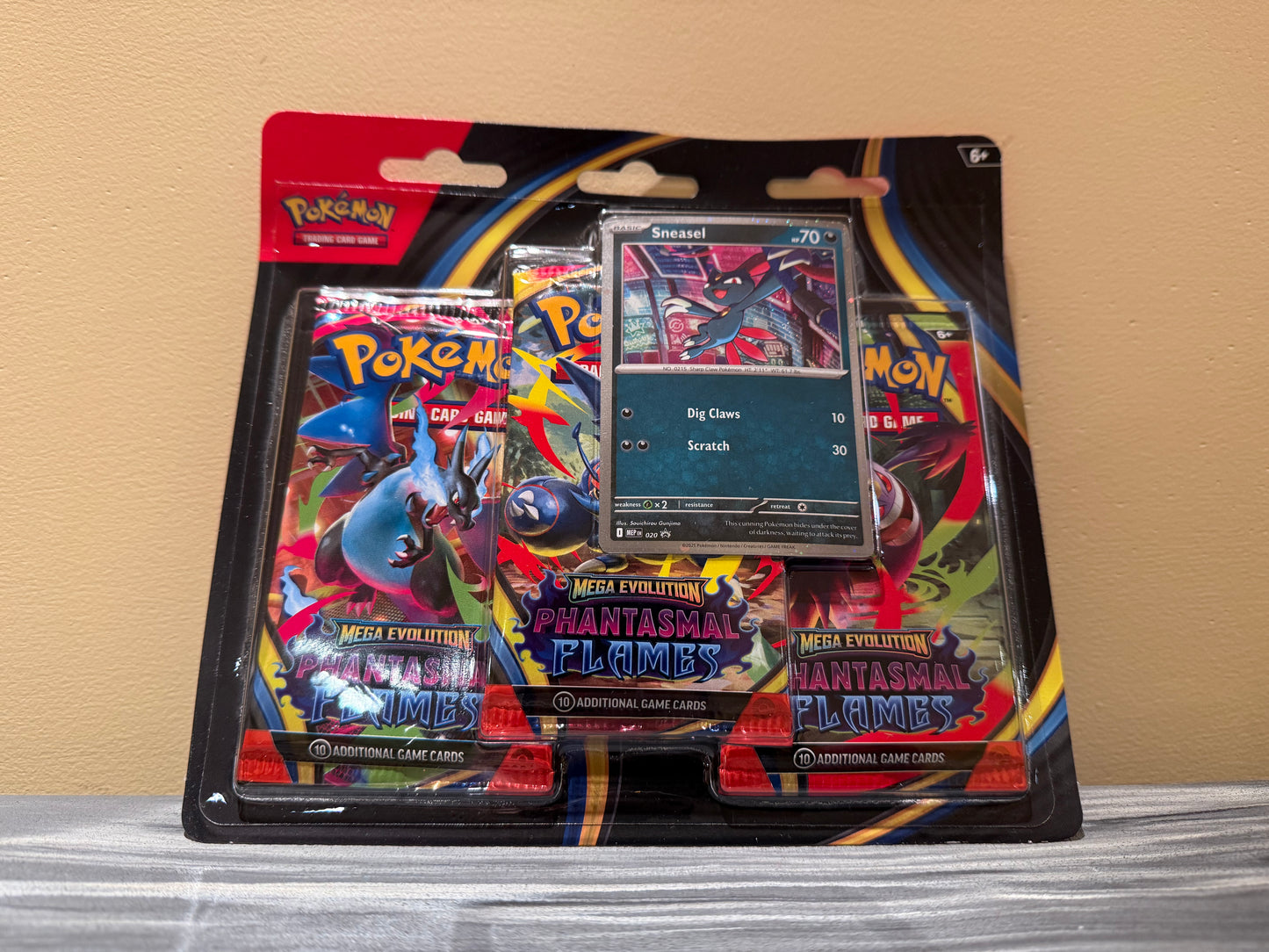 Pokemon TCG Mega Evolution Phantasmal Flames 3 Pack Blister Sneasel