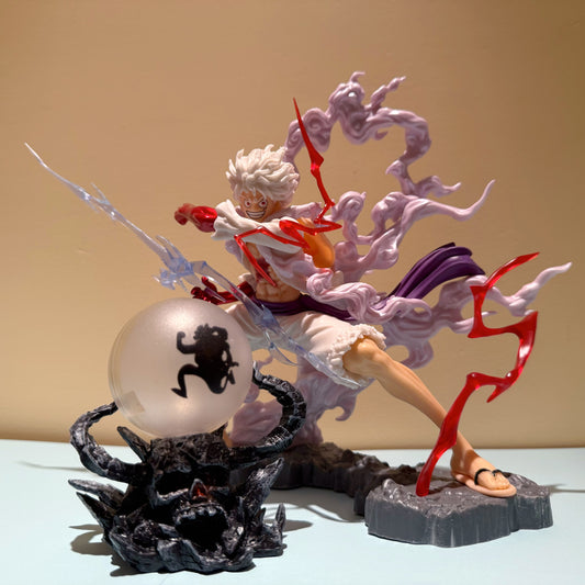 One Piece Monkey D Luffy Figure Gear 5 Sun God Nika with LED Onigashima