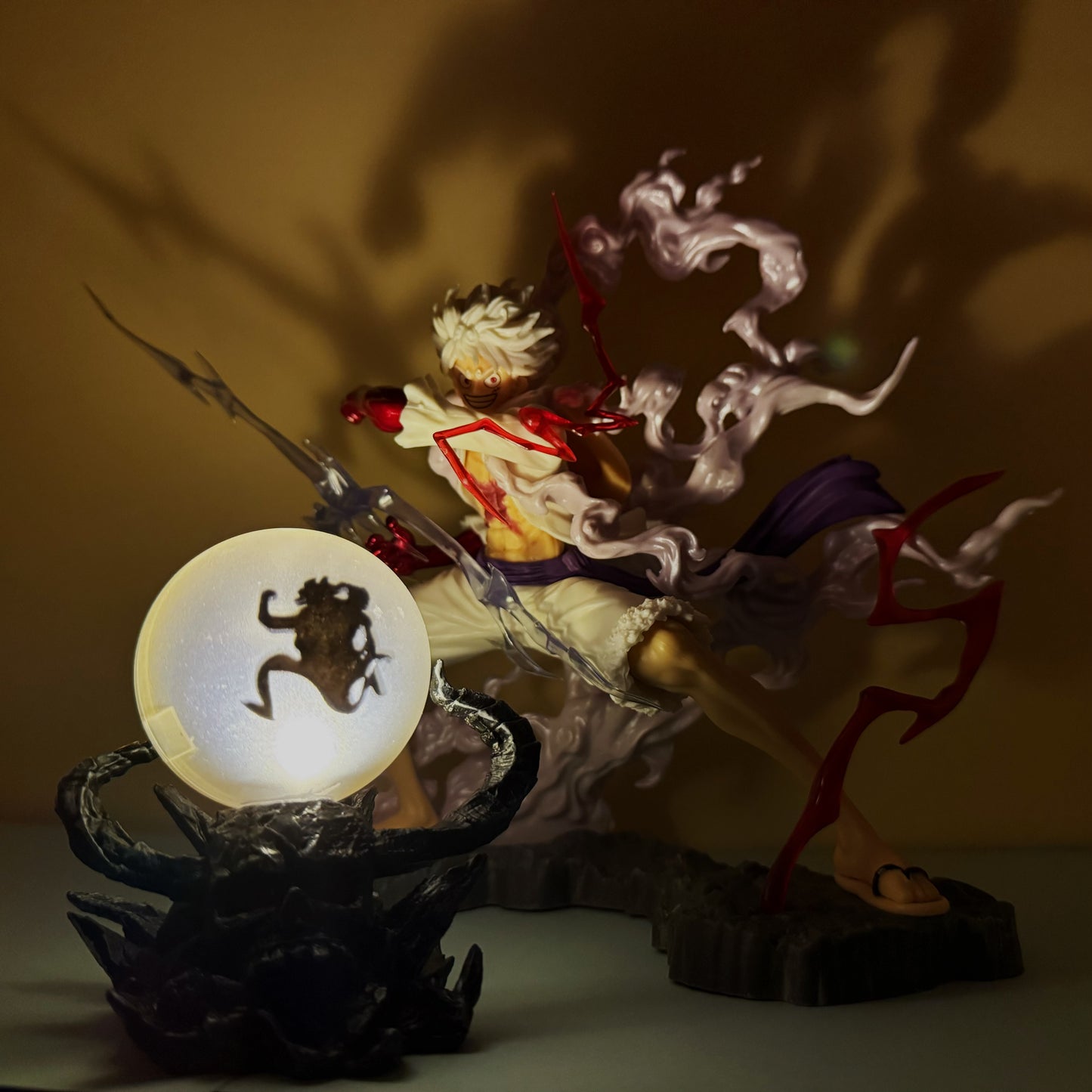 One Piece Monkey D Luffy Figure Gear 5 Sun God Nika with LED Onigashima