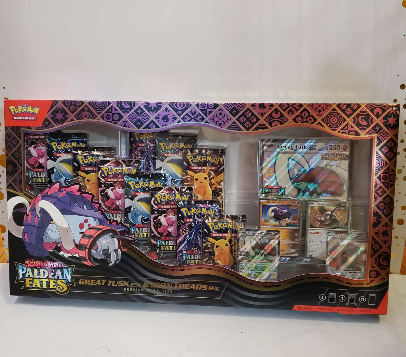 Pokemon TCG Paldean Fates Great Tusk Iron Threads ex Premium Collection Box