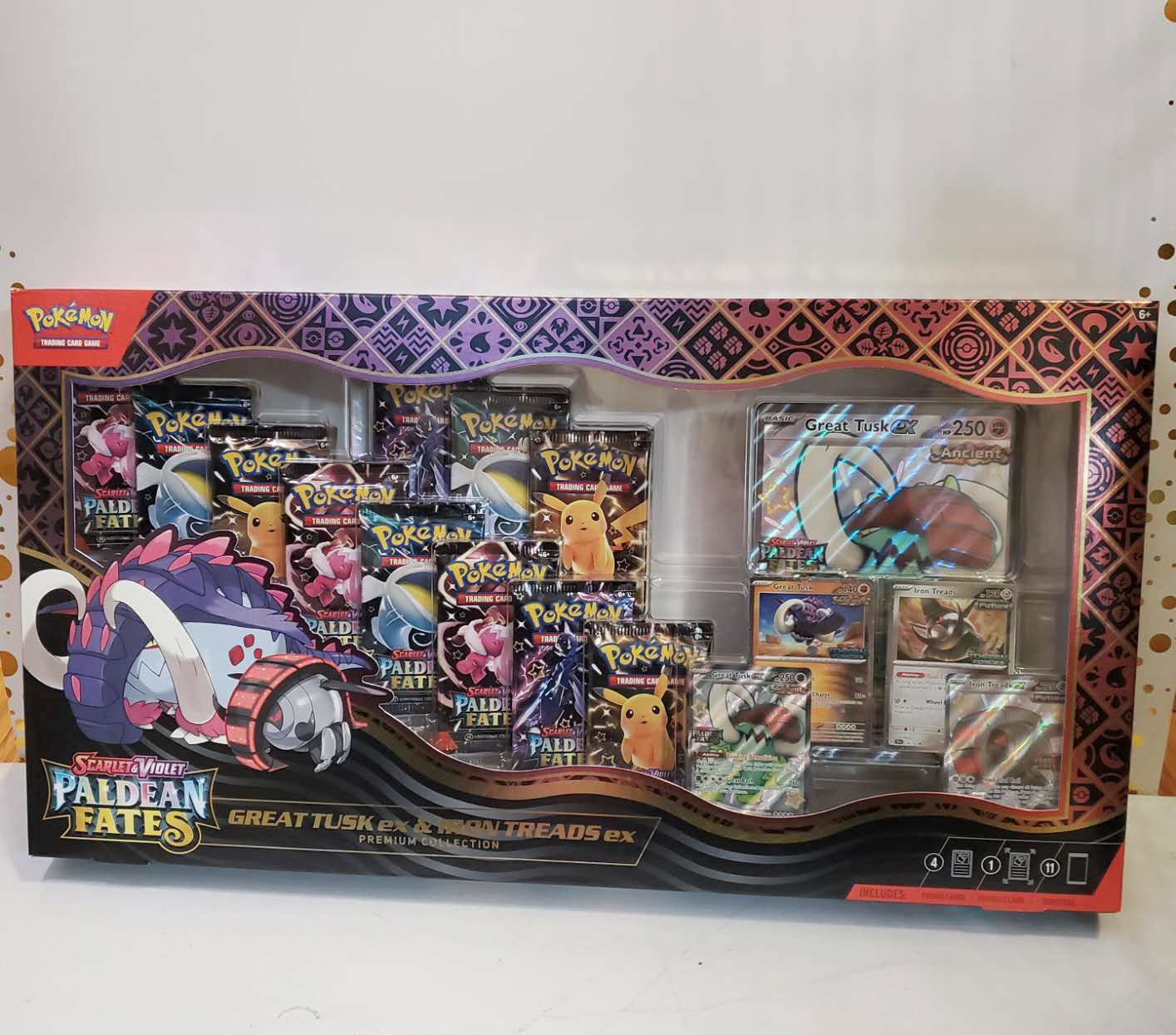 Pokemon TCG Paldean Fates Great Tusk Iron Threads ex Premium Collection Box
